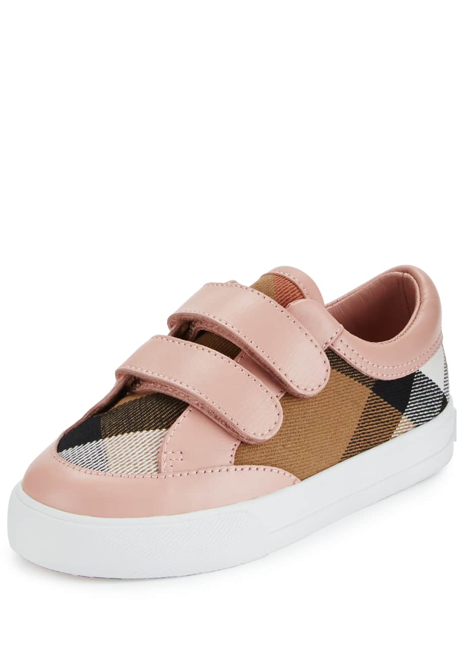 Image 1 of 1: Heacham Check Canvas Sneaker, Peony Rose/Tan, Toddler