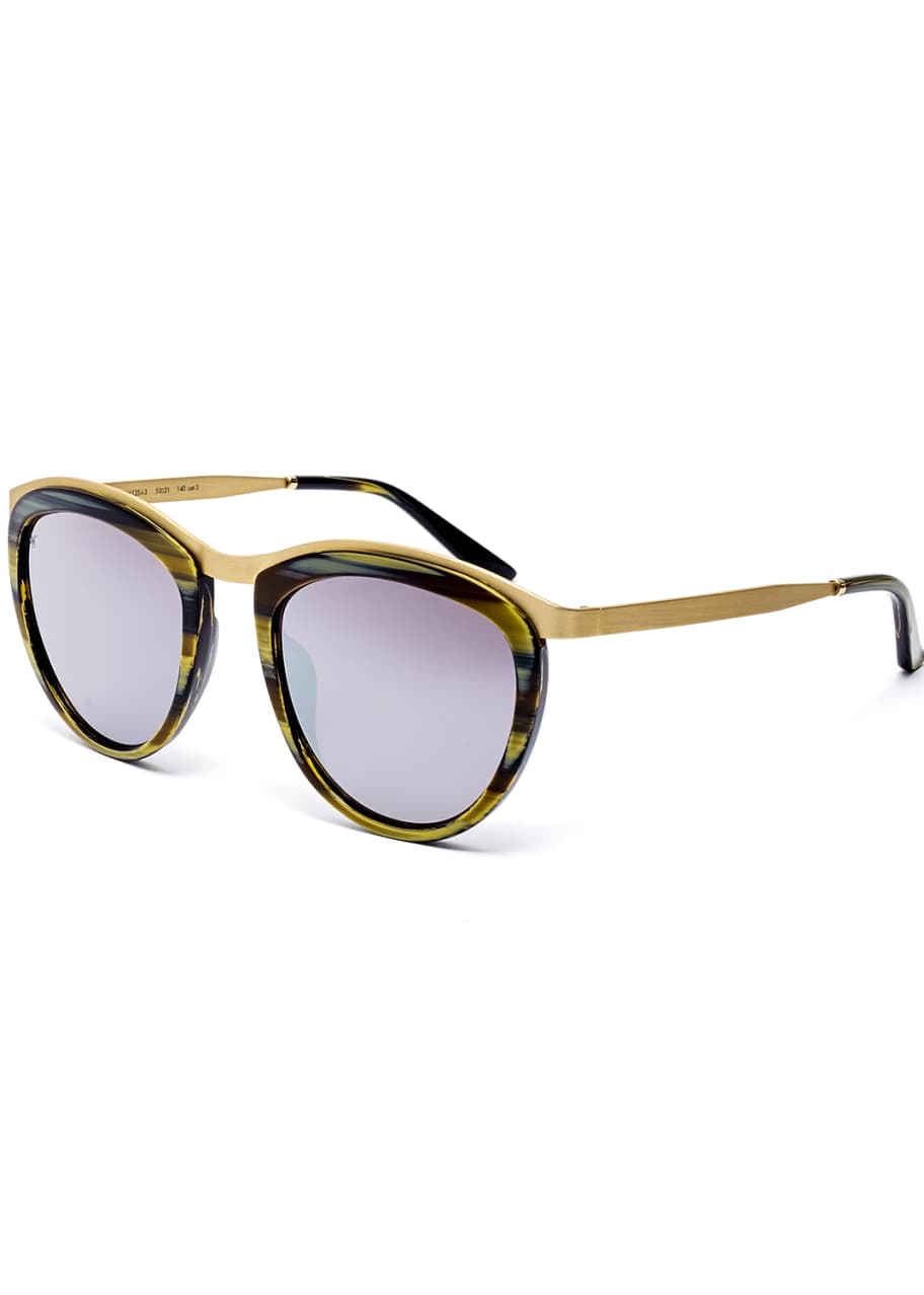 Smoke X Mirrors Comic Strip Monochromatic Square Sunglasses, Dark Horn