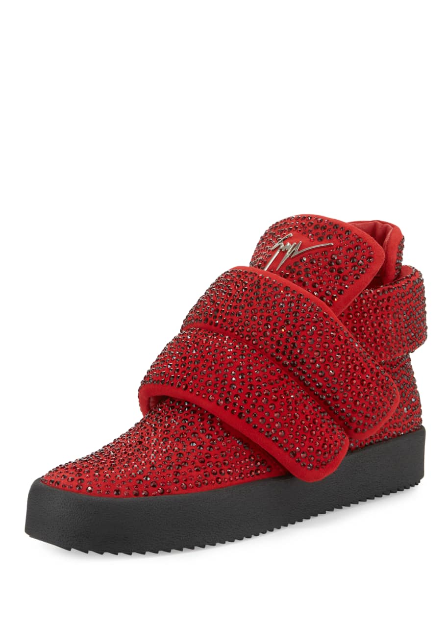 Afstå telex Maxim Giuseppe Zanotti Men's Crystal-Studded High-Top Sneaker, Red - Bergdorf  Goodman