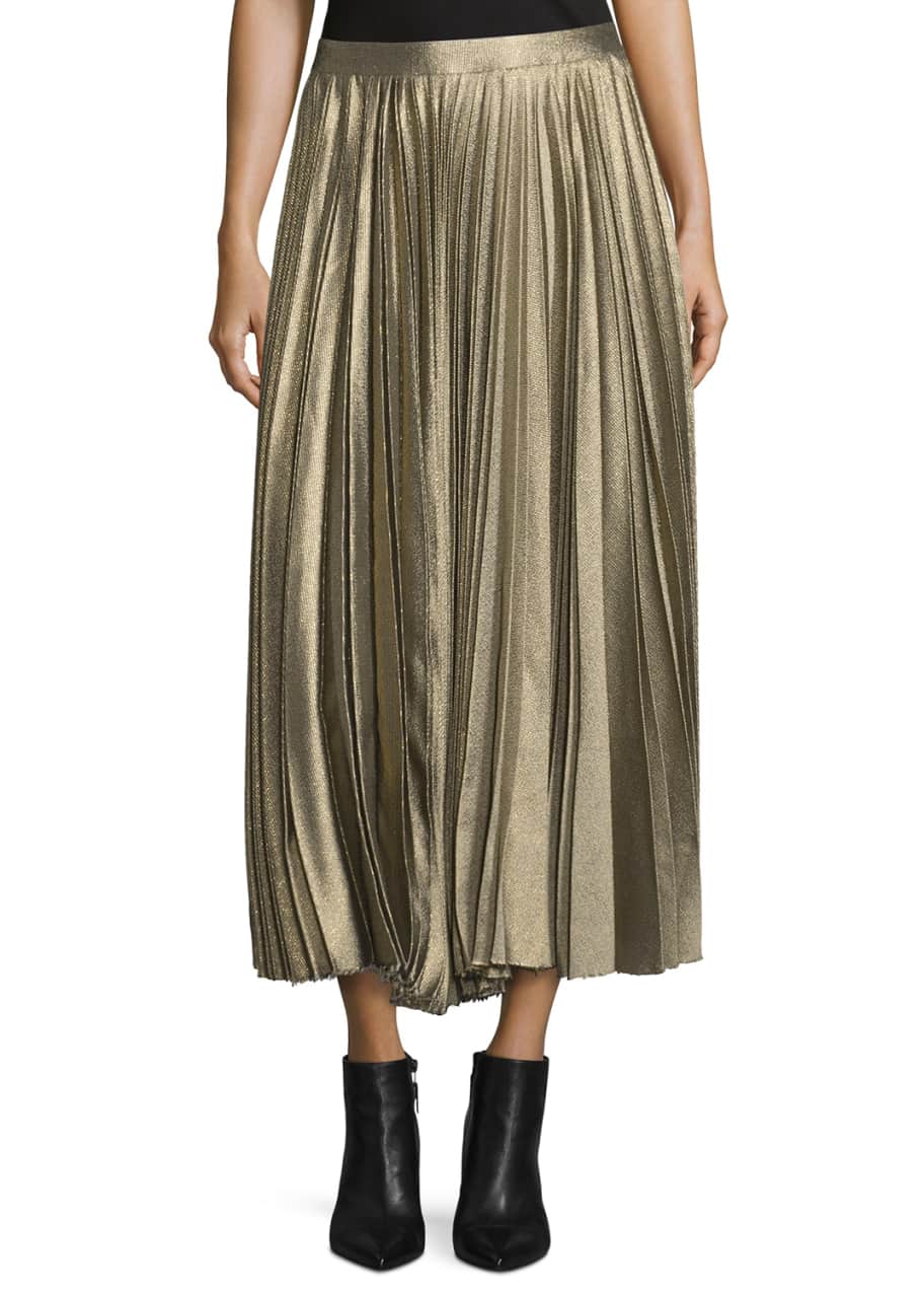 Derek lam on sale metallic pleated skirt