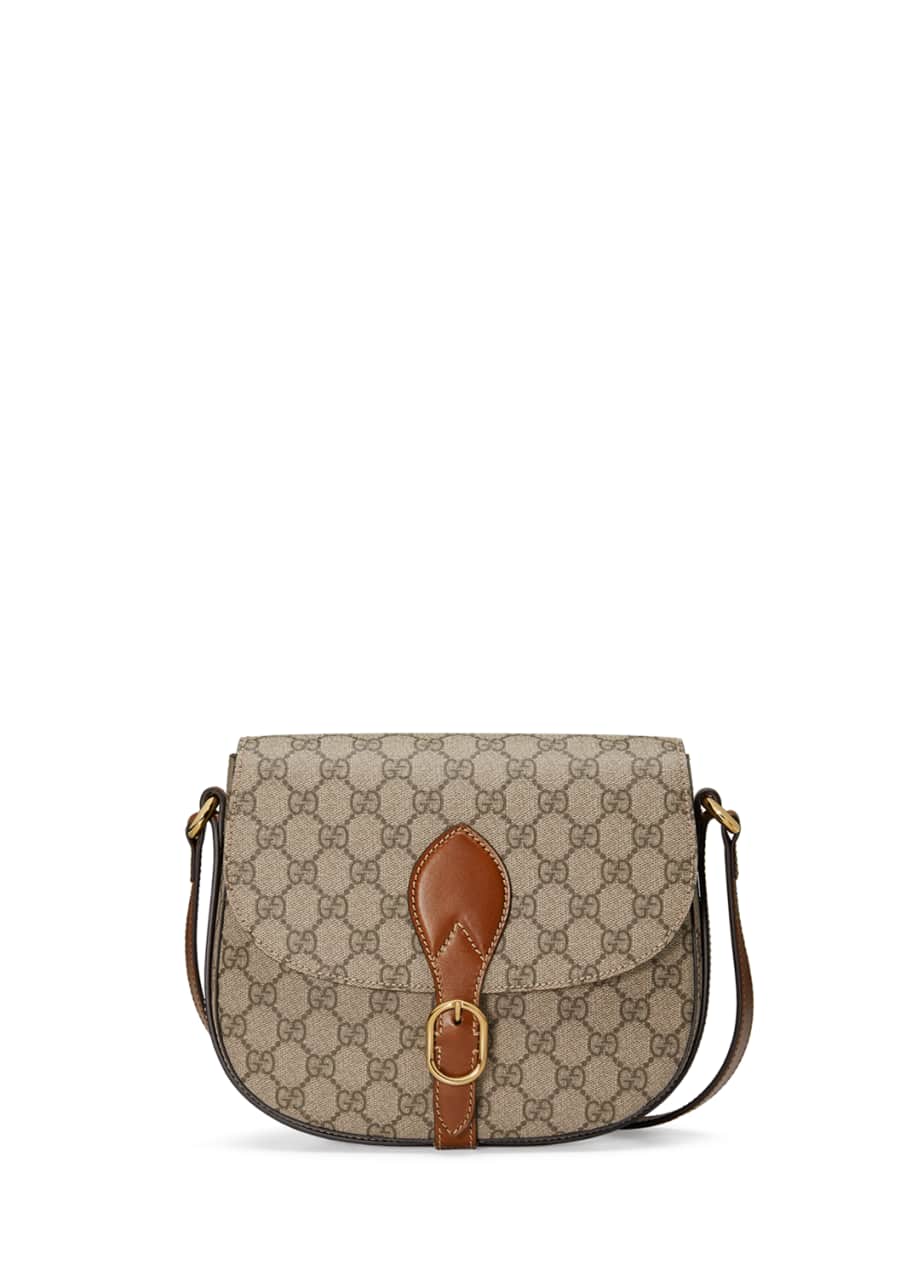 Gucci GG Canvas Saddle Bag Beige Bergdorf Goodman