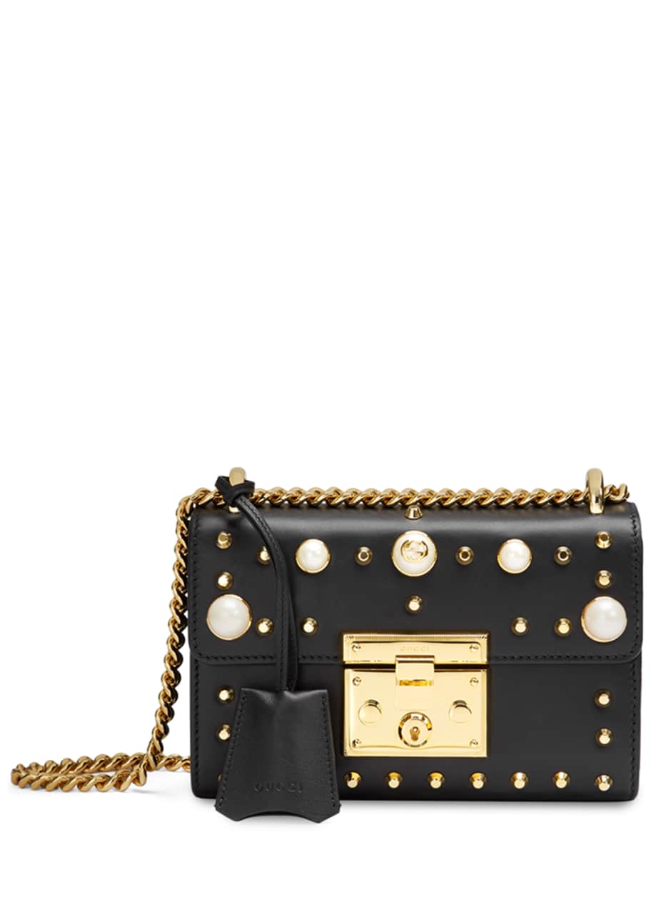 Padlock studded leather best sale shoulder bag