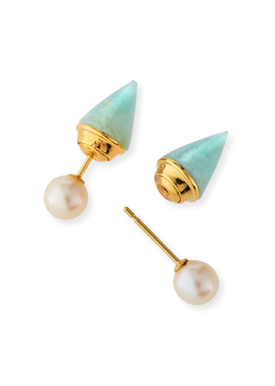 Vita Fede Mini Double Titan Amazonite Pearl Jacket Earrings