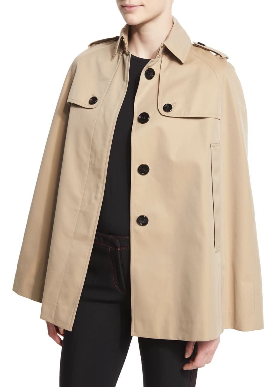 Burberry Prorsum Wolseley Trench-Collar Cape Jacket, Honey - Bergdorf  Goodman