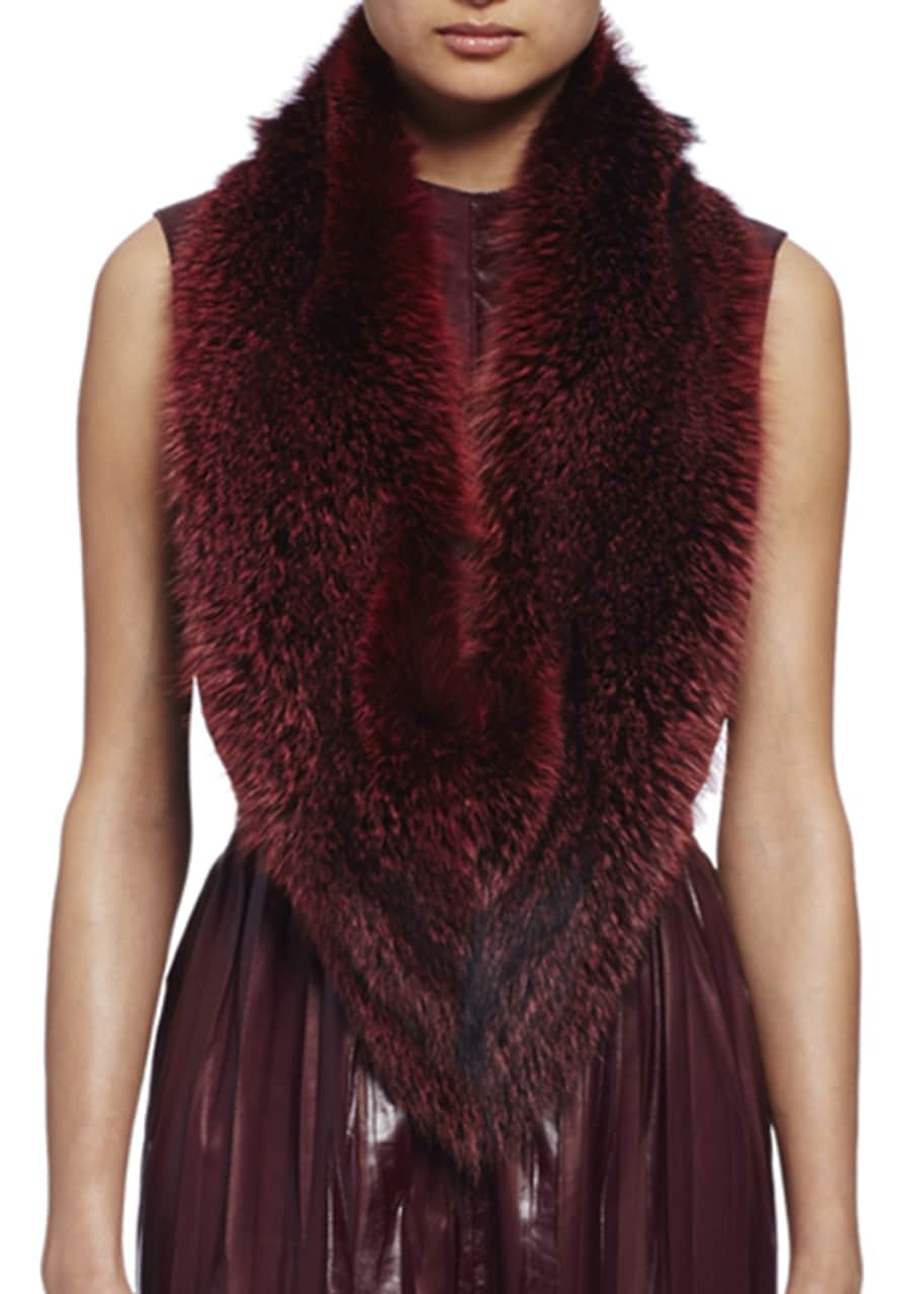 Lanvin Fox Fur Stole Burgundy Bergdorf Goodman