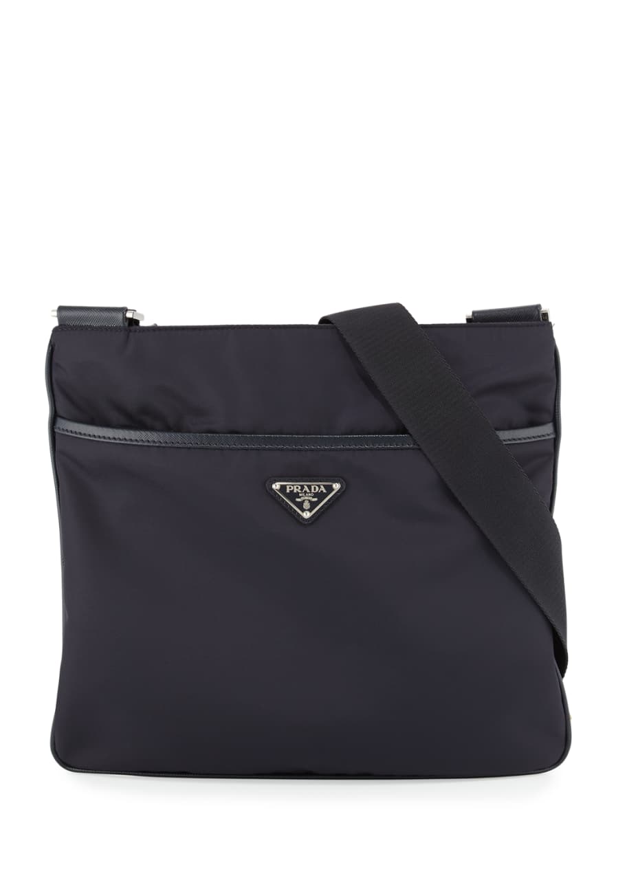 Prada Nylon Crossbody Messenger Bag, Navy Bergdorf Goodman