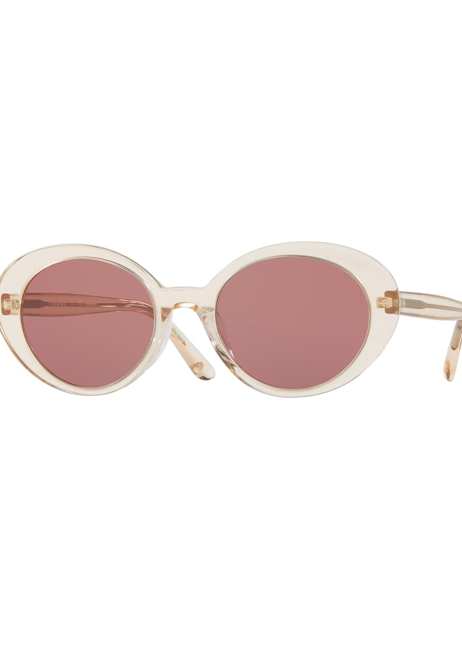 Oliver Peoples Parquet Monochromatic Oval Sunglasses Yellow Pink