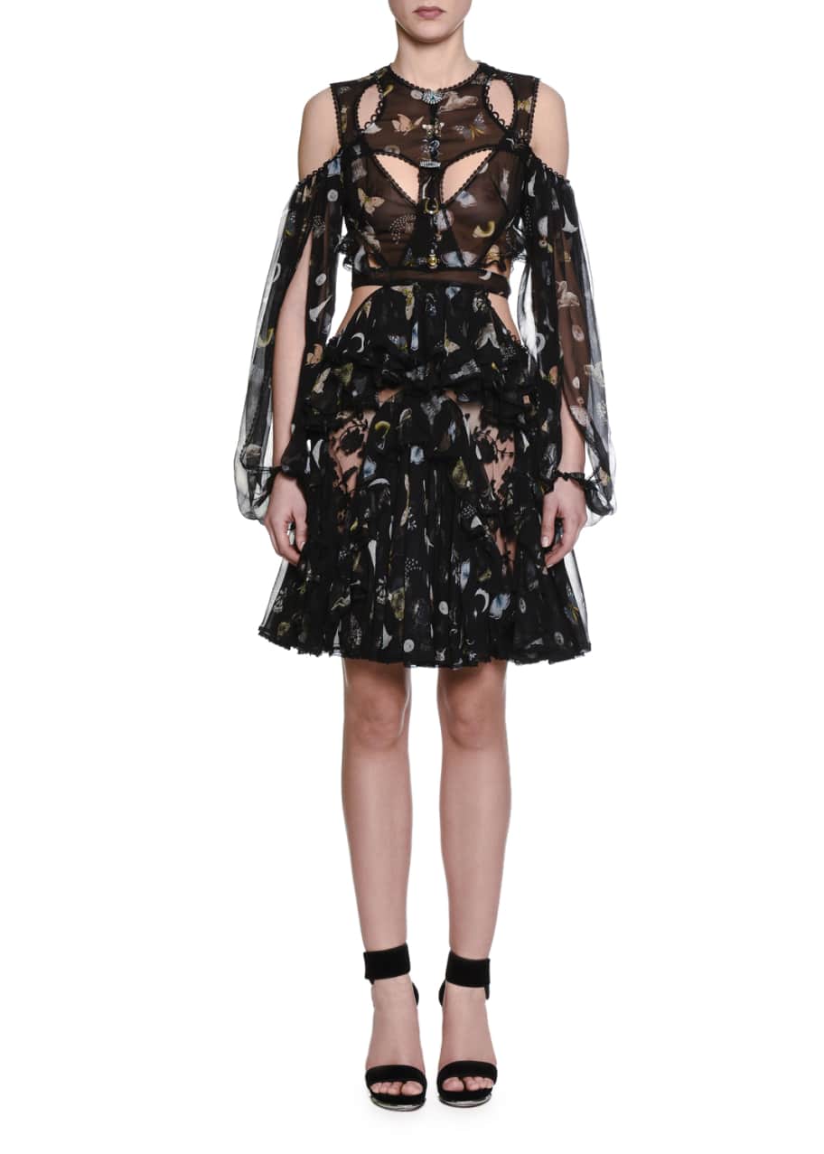 Alexander mcqueen chiffon dress shop