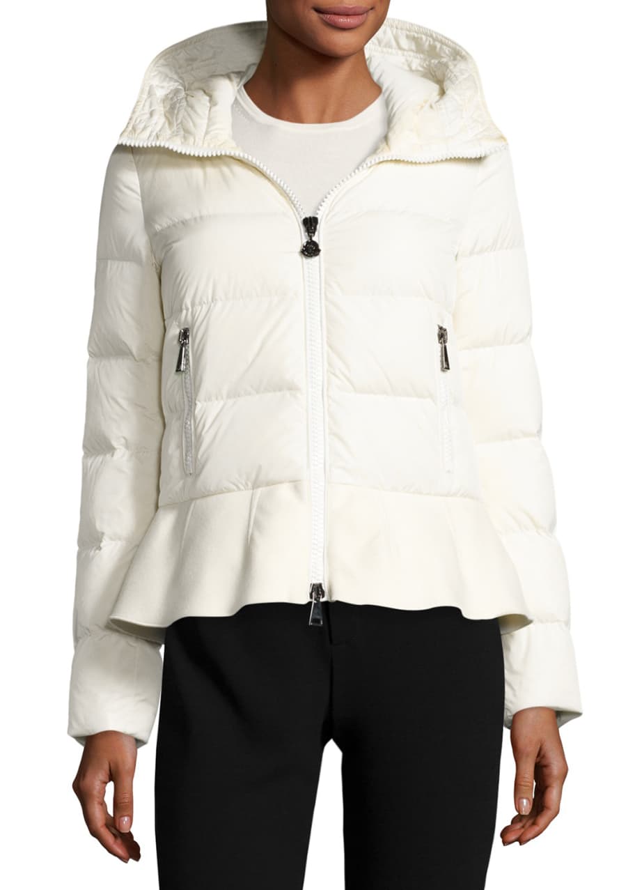 Moncler Nesea Quilted Puffer Coat w/Wool Trim - Bergdorf Goodman