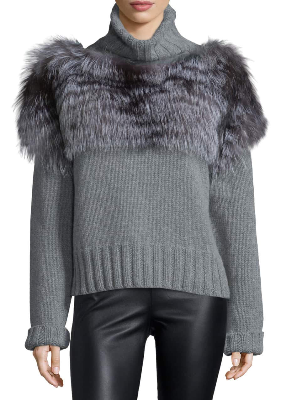 Fur turtleneck sales