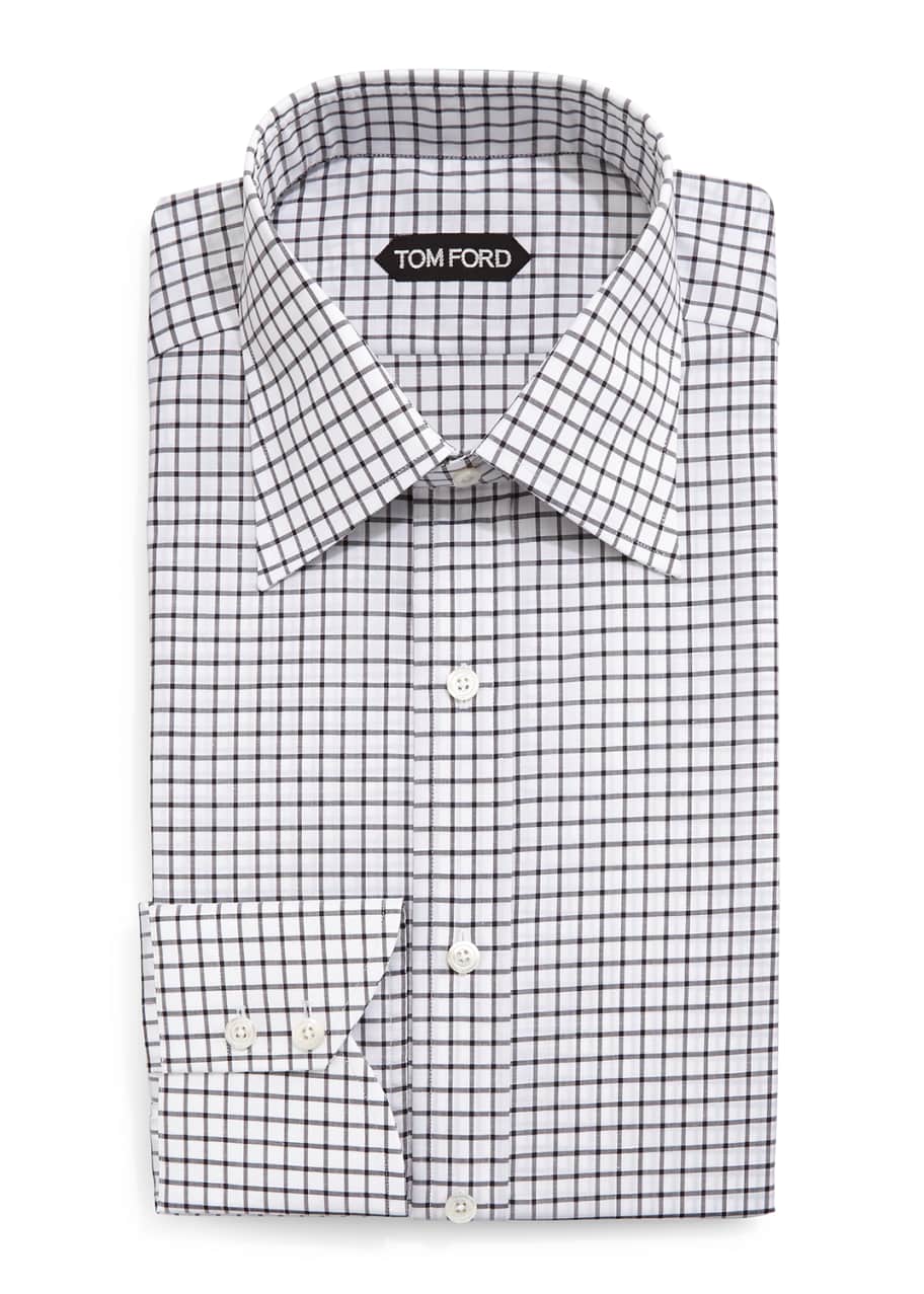 black and white windowpane blouse