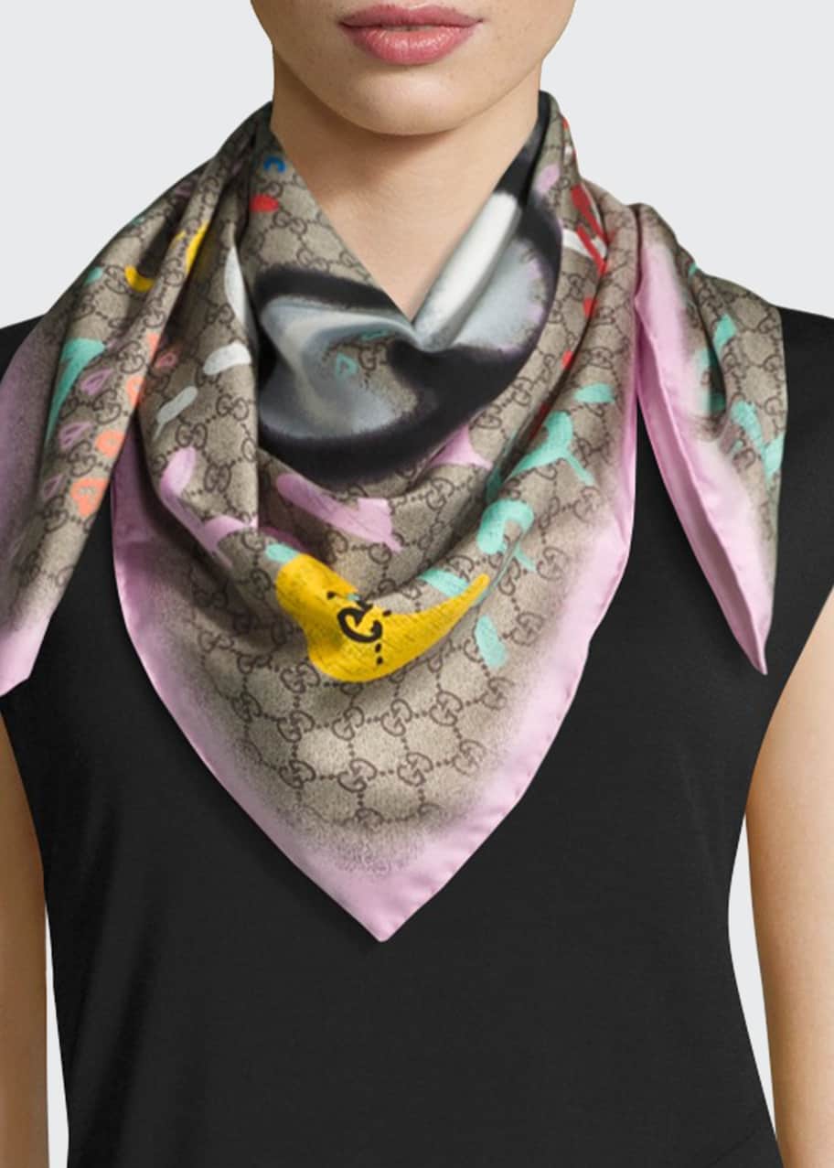 Gucci silk on sale square scarf