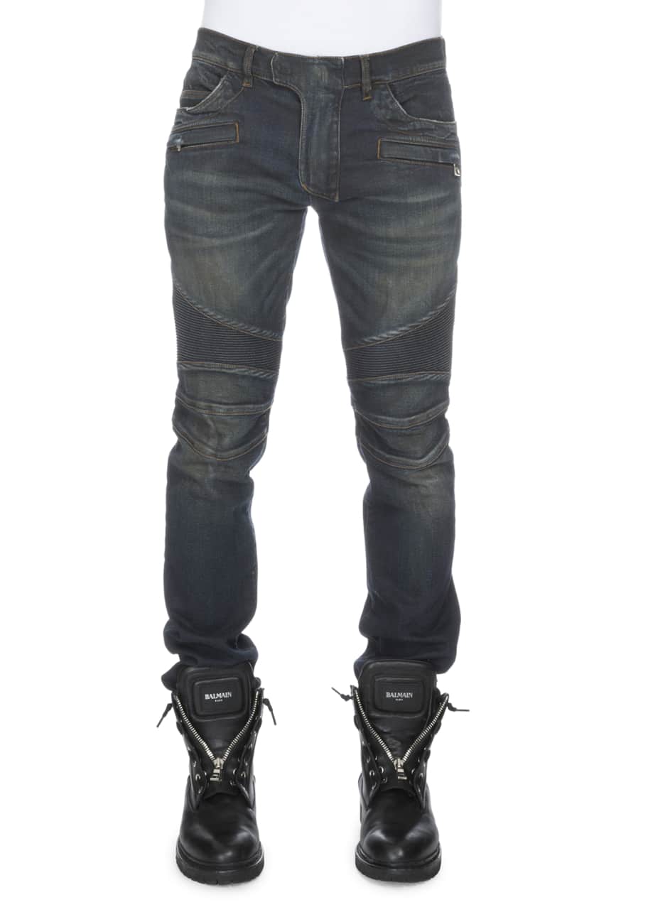 Balmain distressed biker hotsell jeans
