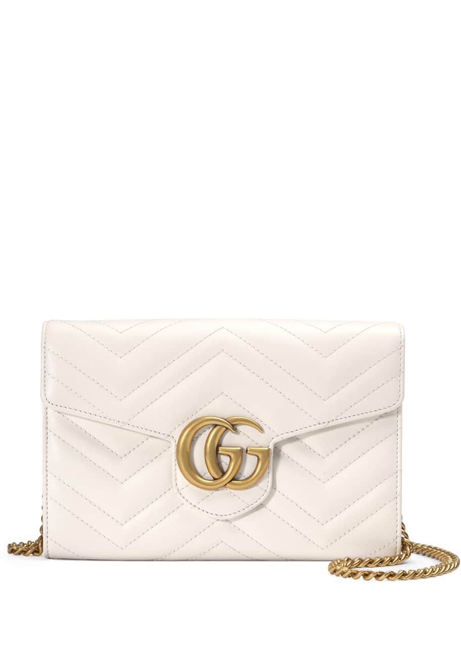 Gucci GG Marmont Mini Matelassé Chain Bag, White - Bergdorf Goodman