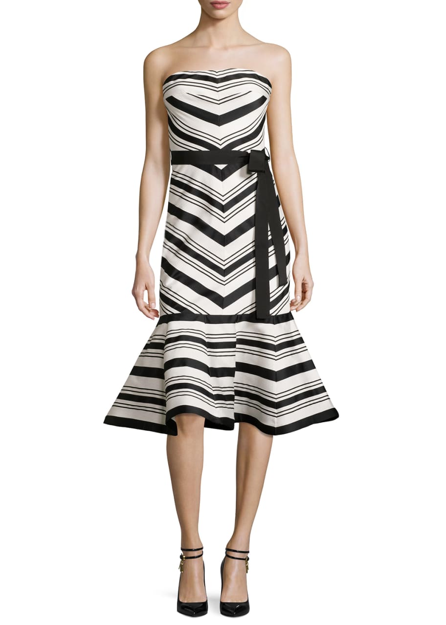 Alexis black online and white dress