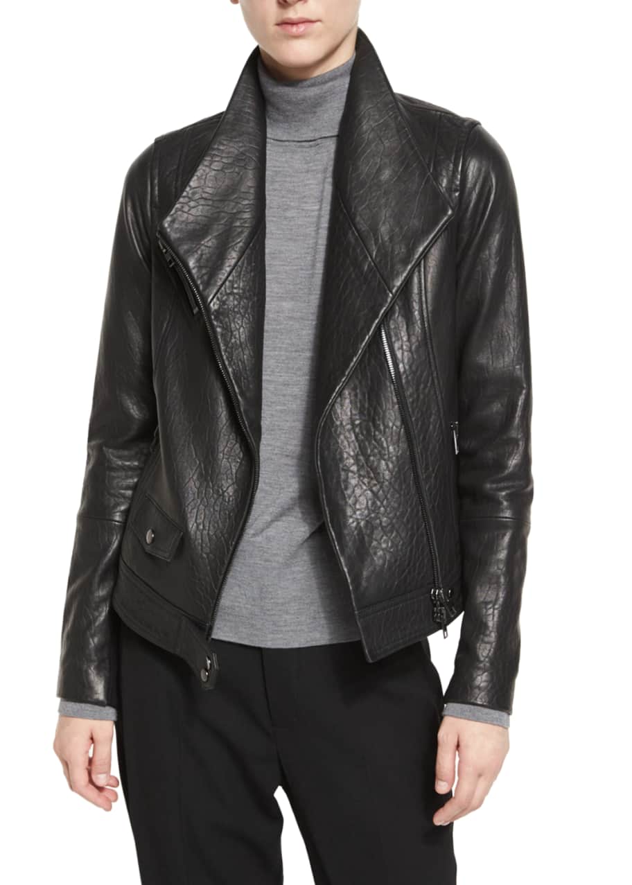Vince Leather Asymmetric Moto Jacket Black Bergdorf Goodman
