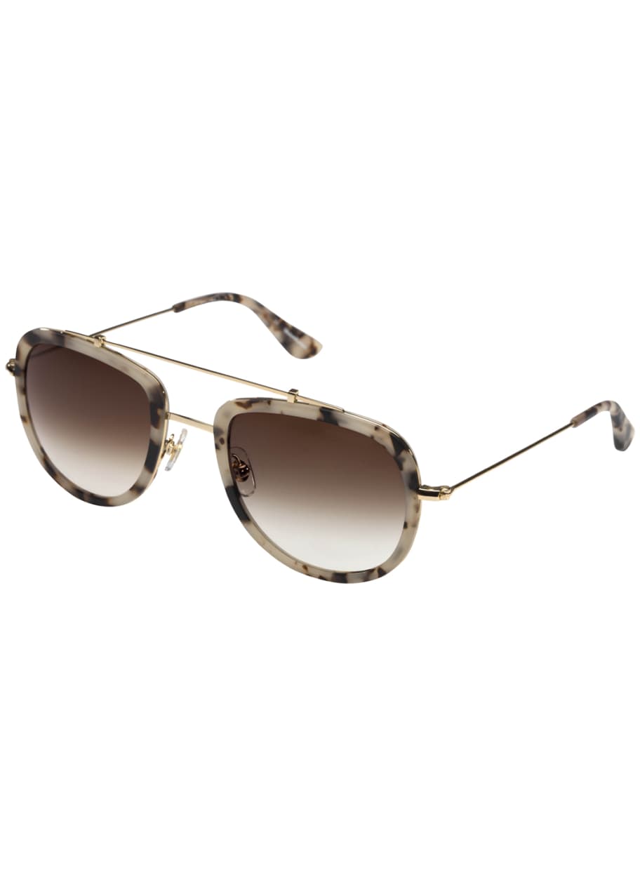 KREWE Breton Gradient Aviator Sunglasses, Matte Oyster Bergdorf Goodman