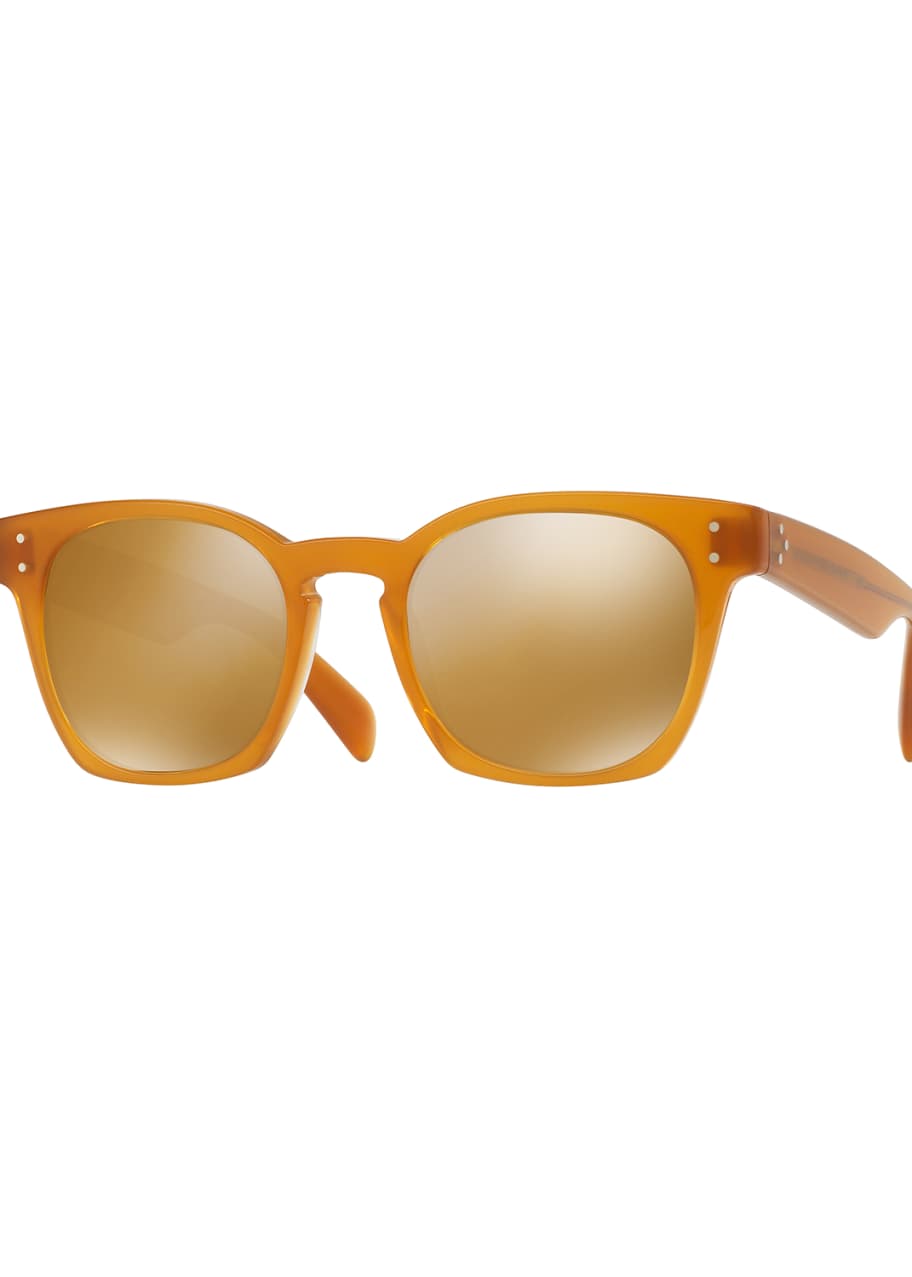 Oliver Peoples Byredo Square Mirrored Sunglasses Orange