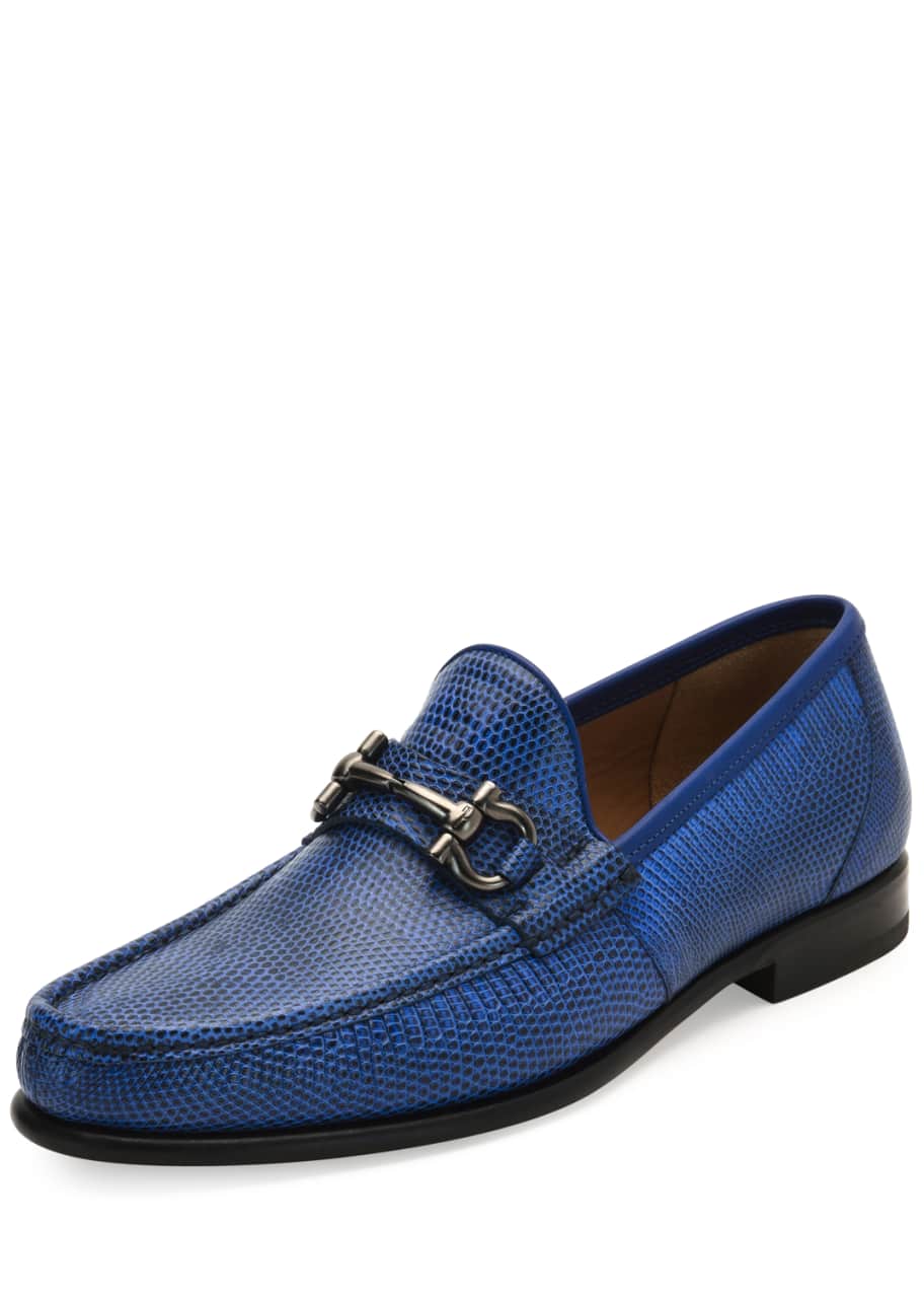 Blue ferragamo loafers store
