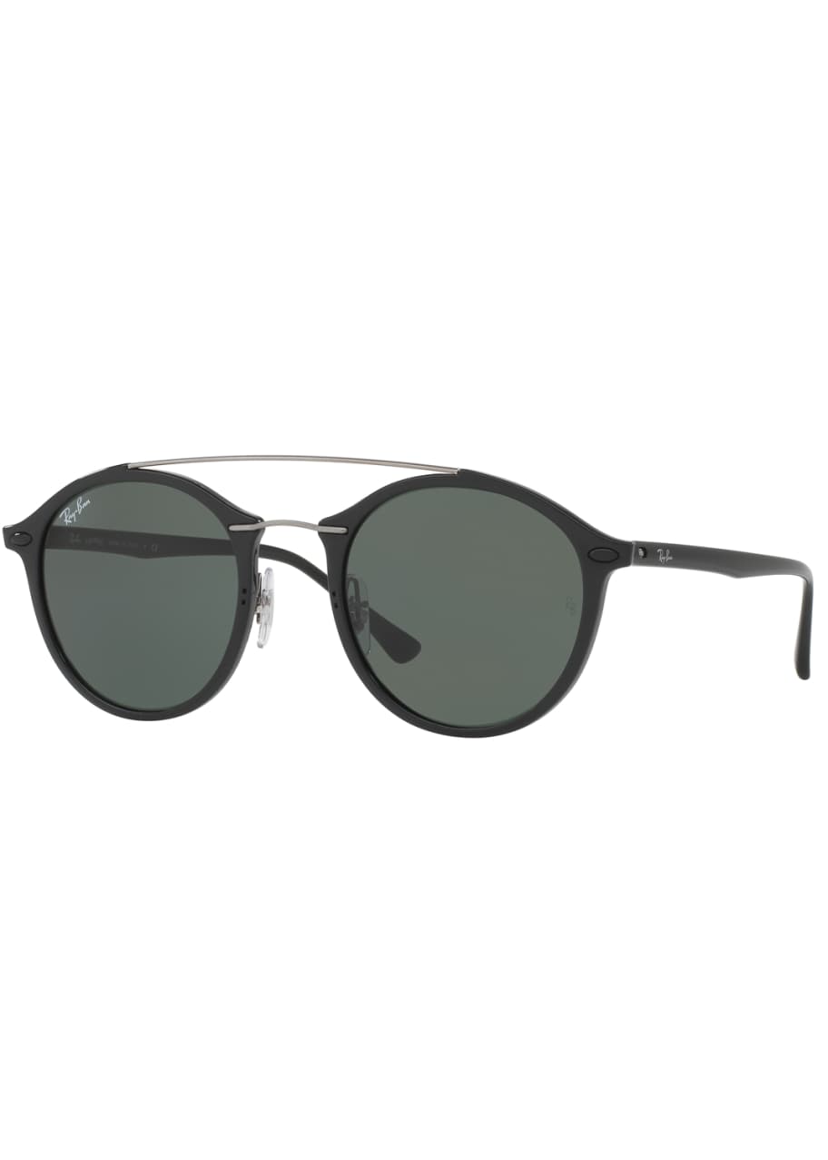 RayBan Tech Light Ray DoubleBridge Sunglasses, Black Bergdorf Goodman