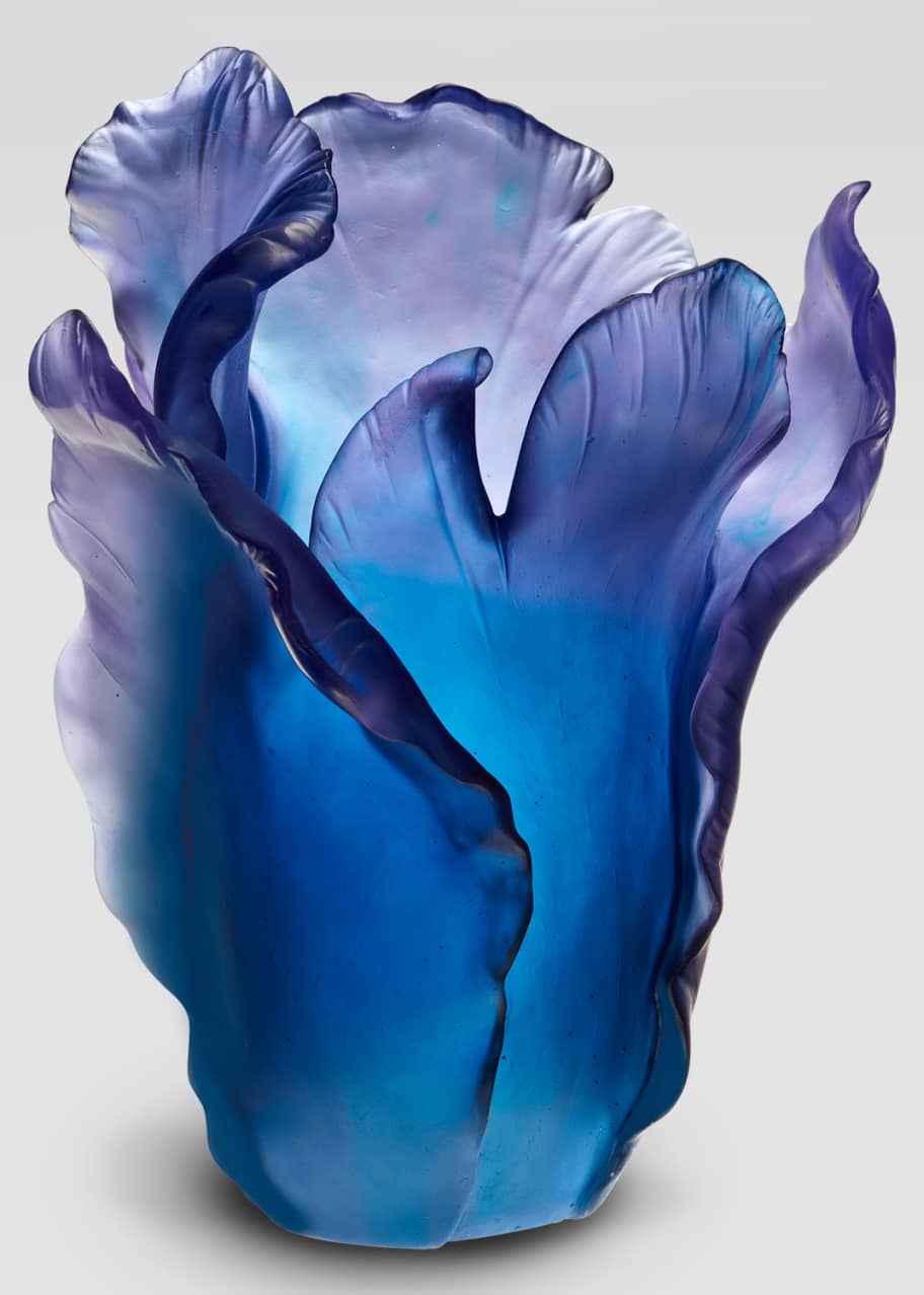 Daum Blue Tulip Vase Bergdorf Goodman