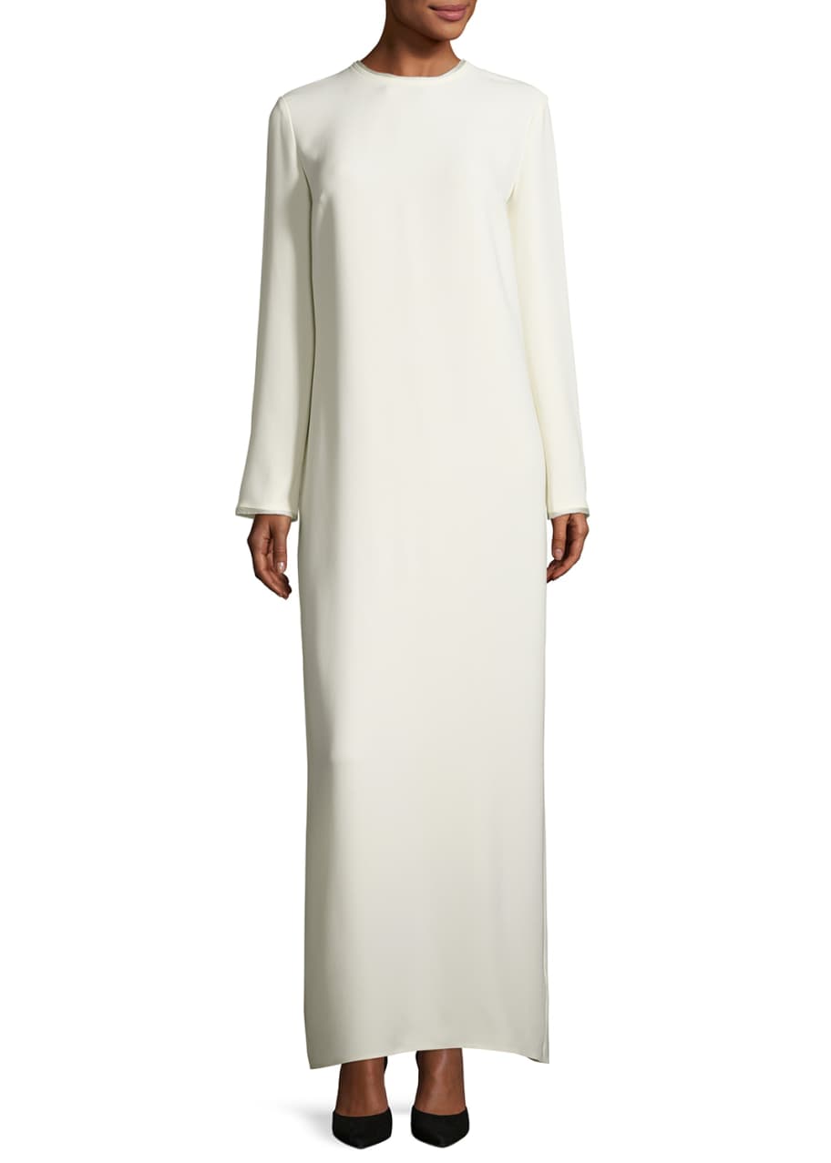 THE ROW Long Sleeve Silk Column Dress Bergdorf Goodman