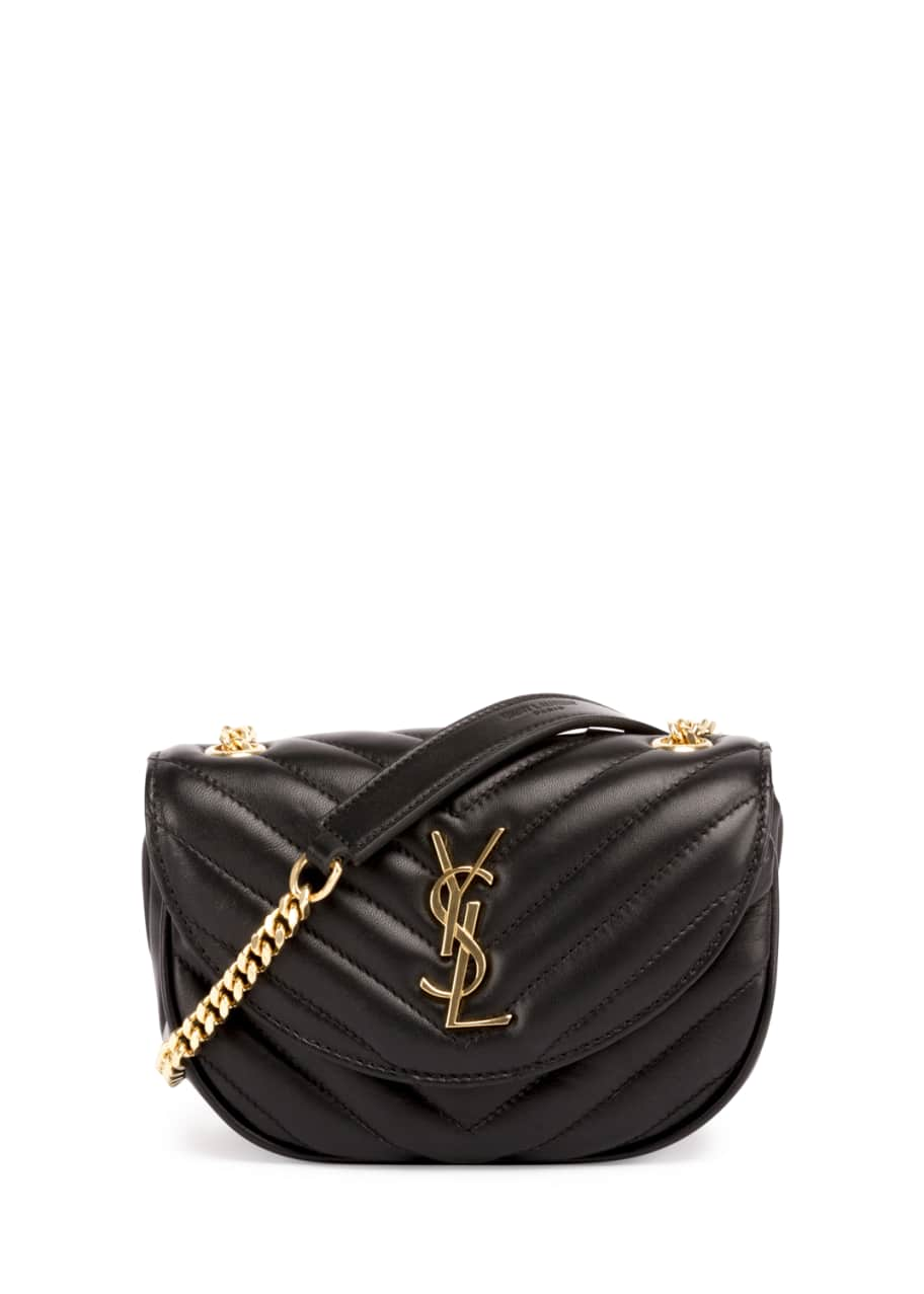 Saint Laurent Black Leather Original Small Chain Crossbody Bag