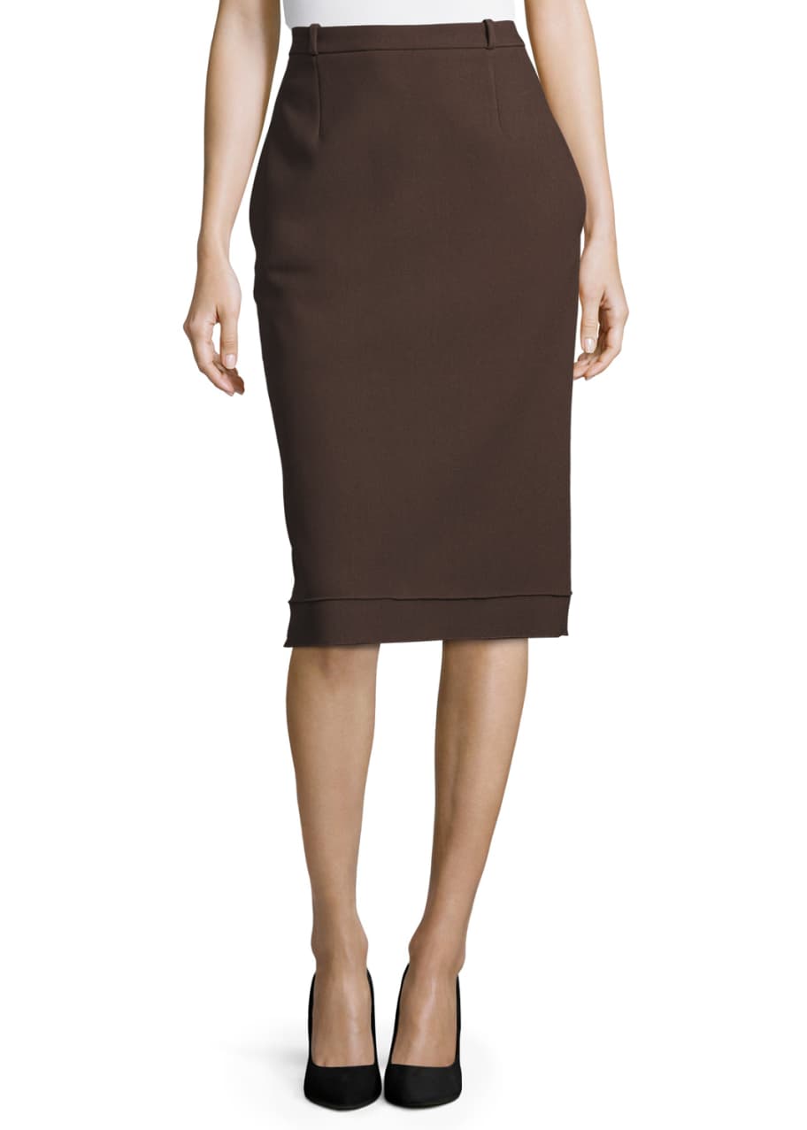 Balenciaga Fitted Pencil Skirt, Brown - Bergdorf Goodman