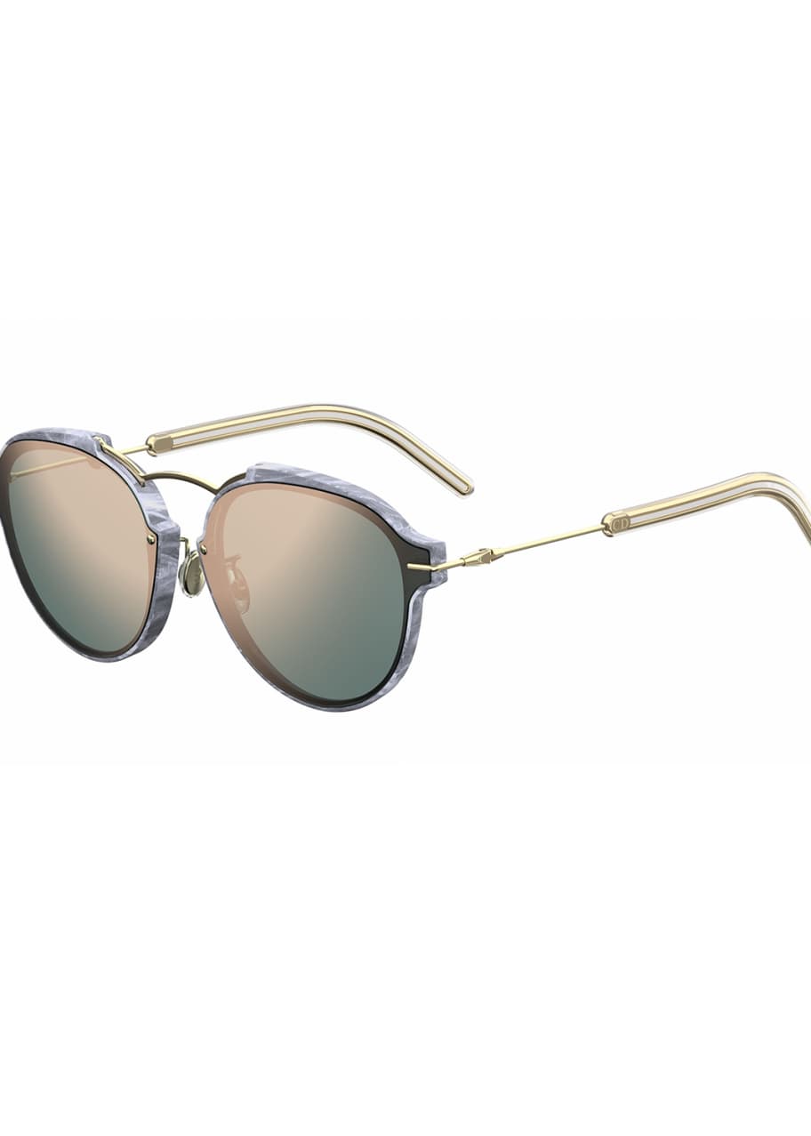 Dior Eclat Notched Mirrored Sunglasses 