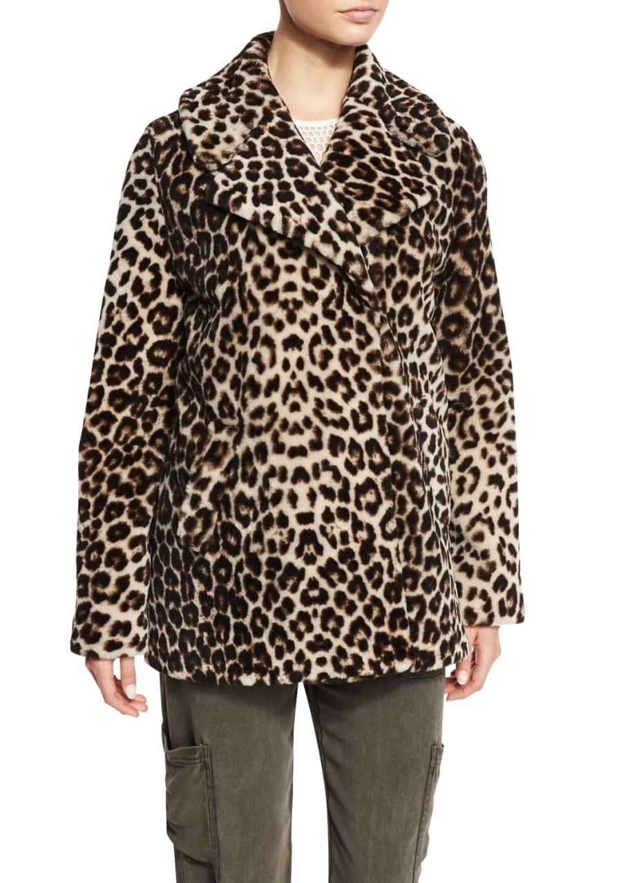 Leopard Print Shearling Coat