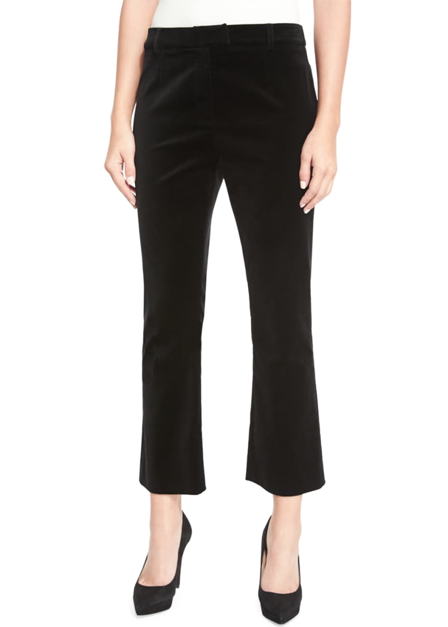 FRAME Velvet Cropped Pants, Noir Bergdorf Goodman