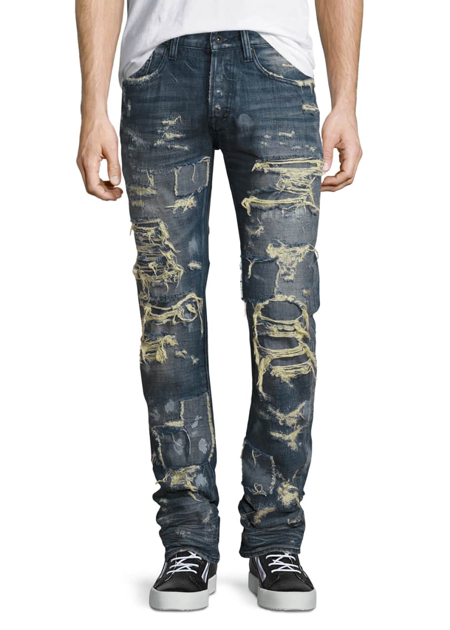 PRPS Super-Distressed Rip Repair Denim Jeans, Indigo - Bergdorf Goodman