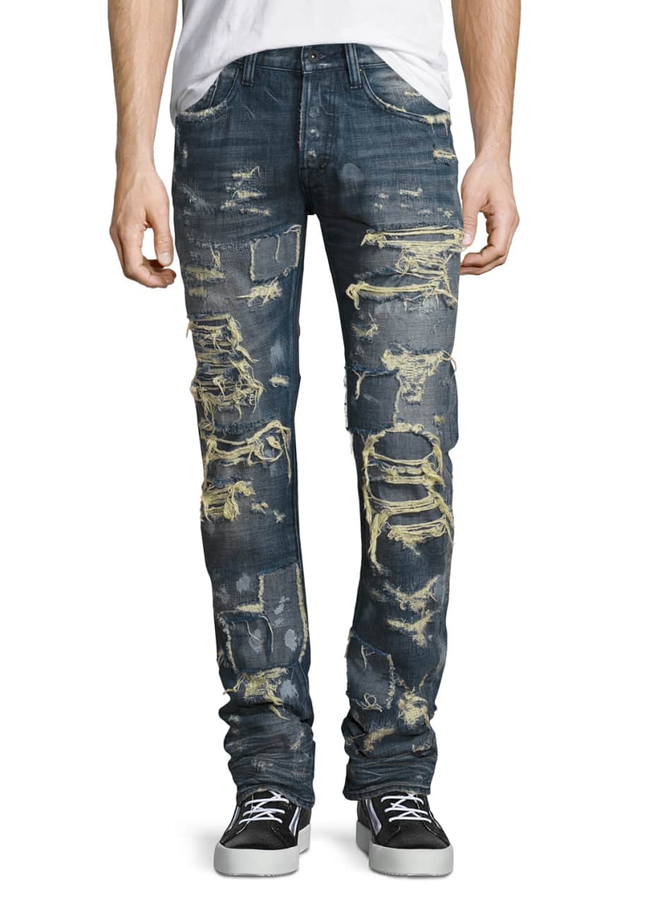 PRPS SuperDistressed Rip Repair Denim Jeans, Indigo Bergdorf Goodman