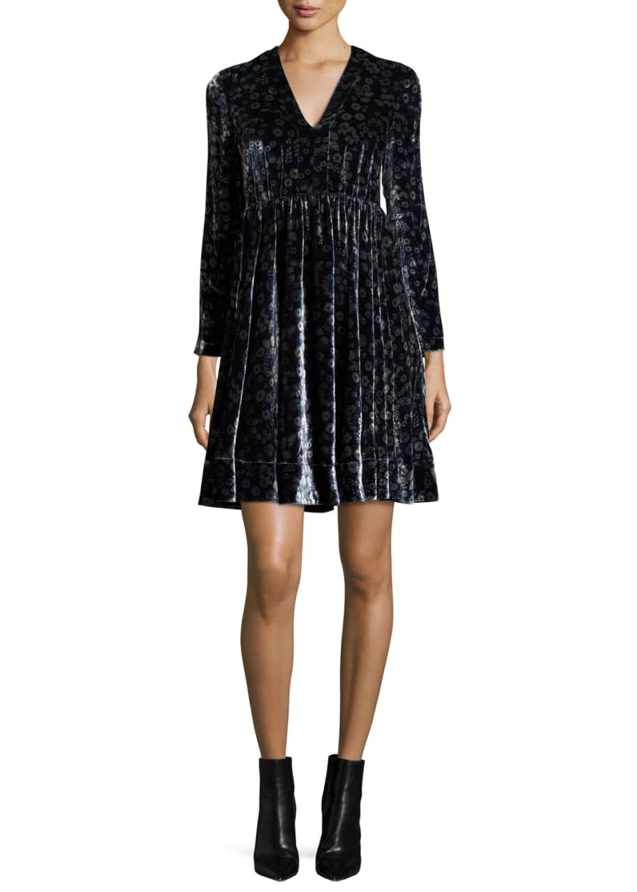 Rebecca taylor floral best sale velvet dress