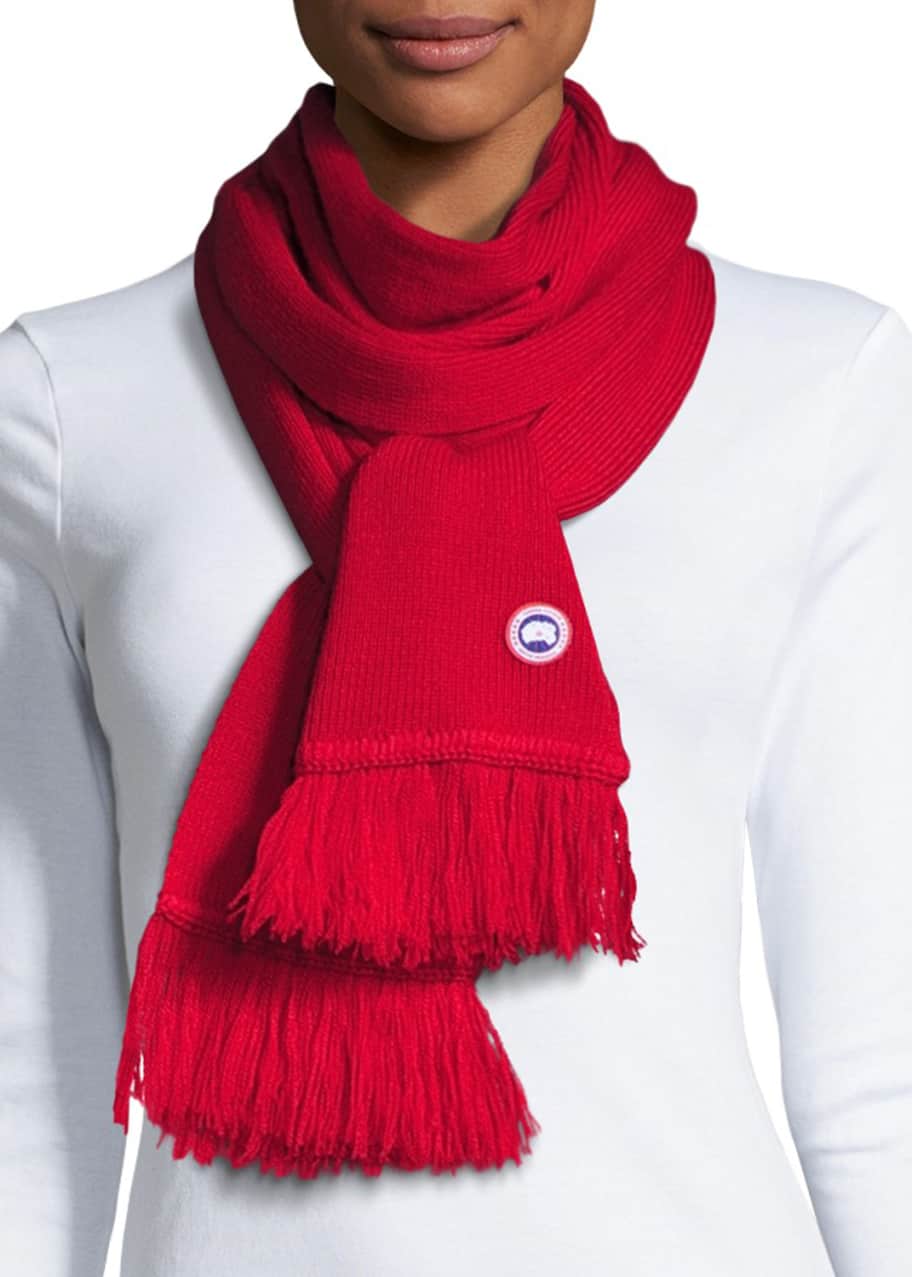 Canada Goose Wool Fringe Scarf Bergdorf Goodman
