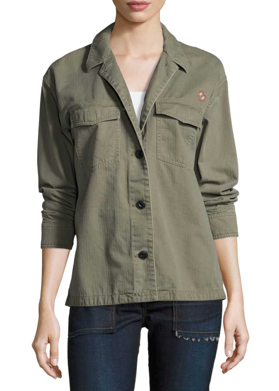 rag bone JEAN Irving Shirt Jacket Army Green Bergdorf Goodman