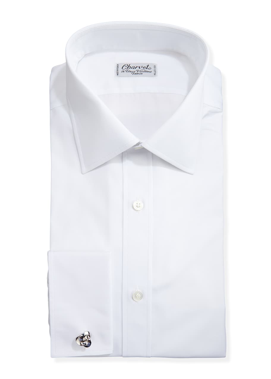 Image 1 of 1: Solid Poplin French-Cuff Shirt