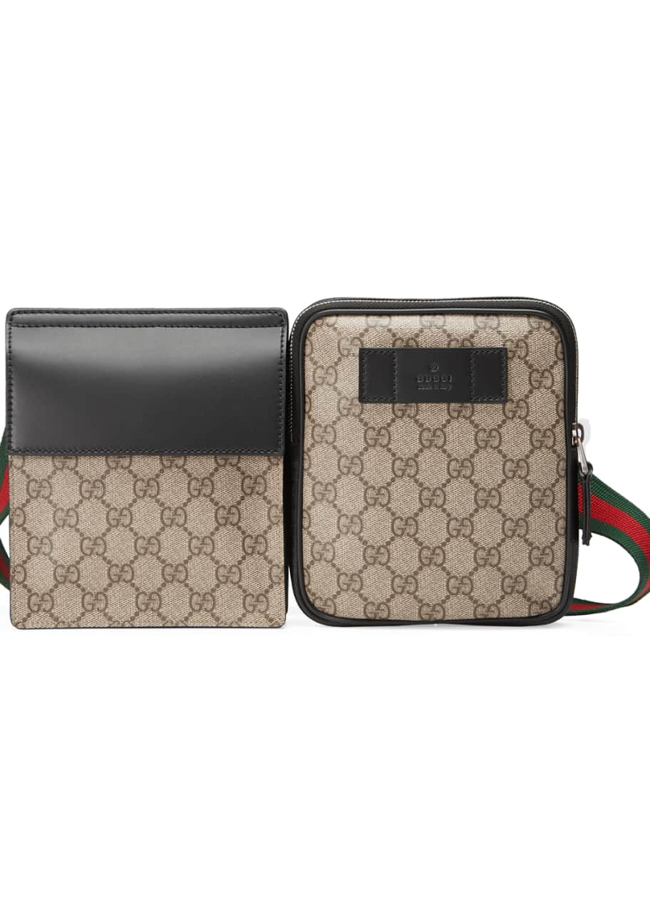 Gucci GG Supreme Web-striped Belt Bag in Natural for Men