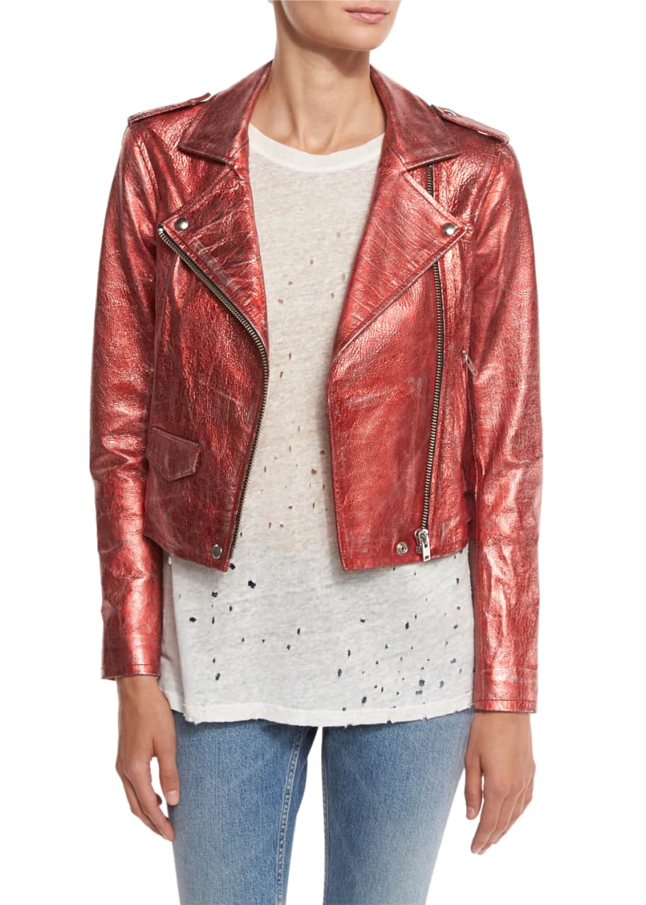 Iro red leather jacket hot sale
