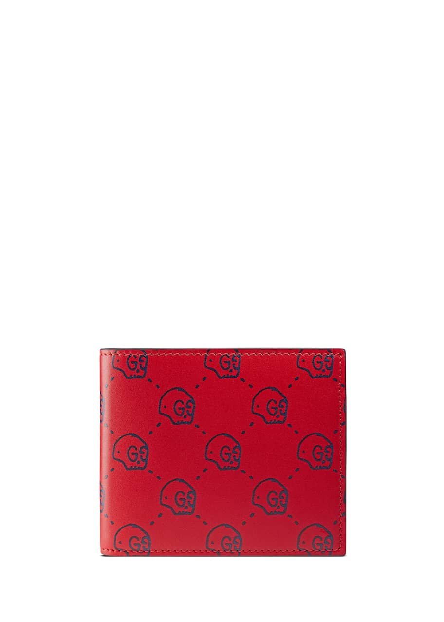 Gucci GucciGhost Skull Leather Wallet Red Bergdorf Goodman