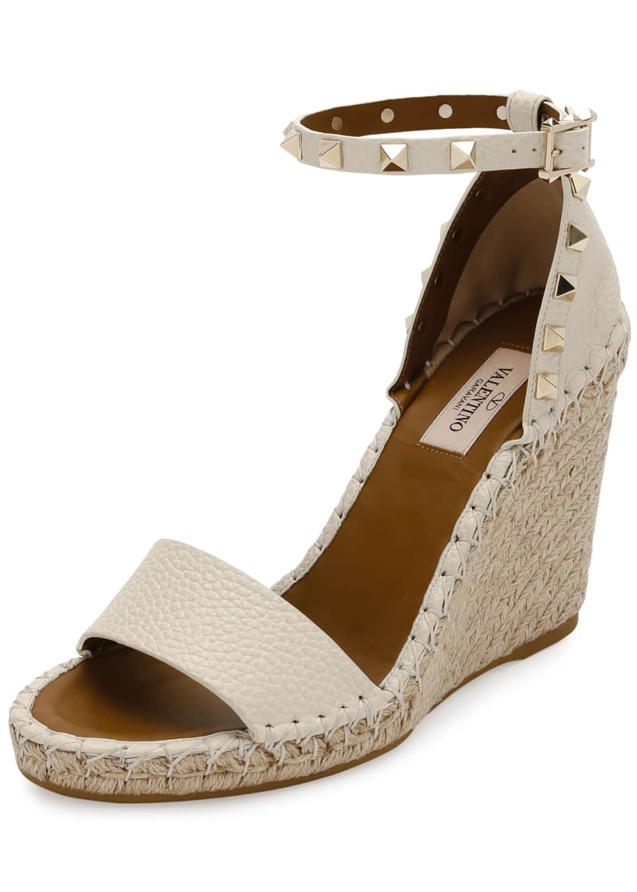 Valentino Garavani Rockstud Double Espadrille Wedge Sandals - Bergdorf Goodman