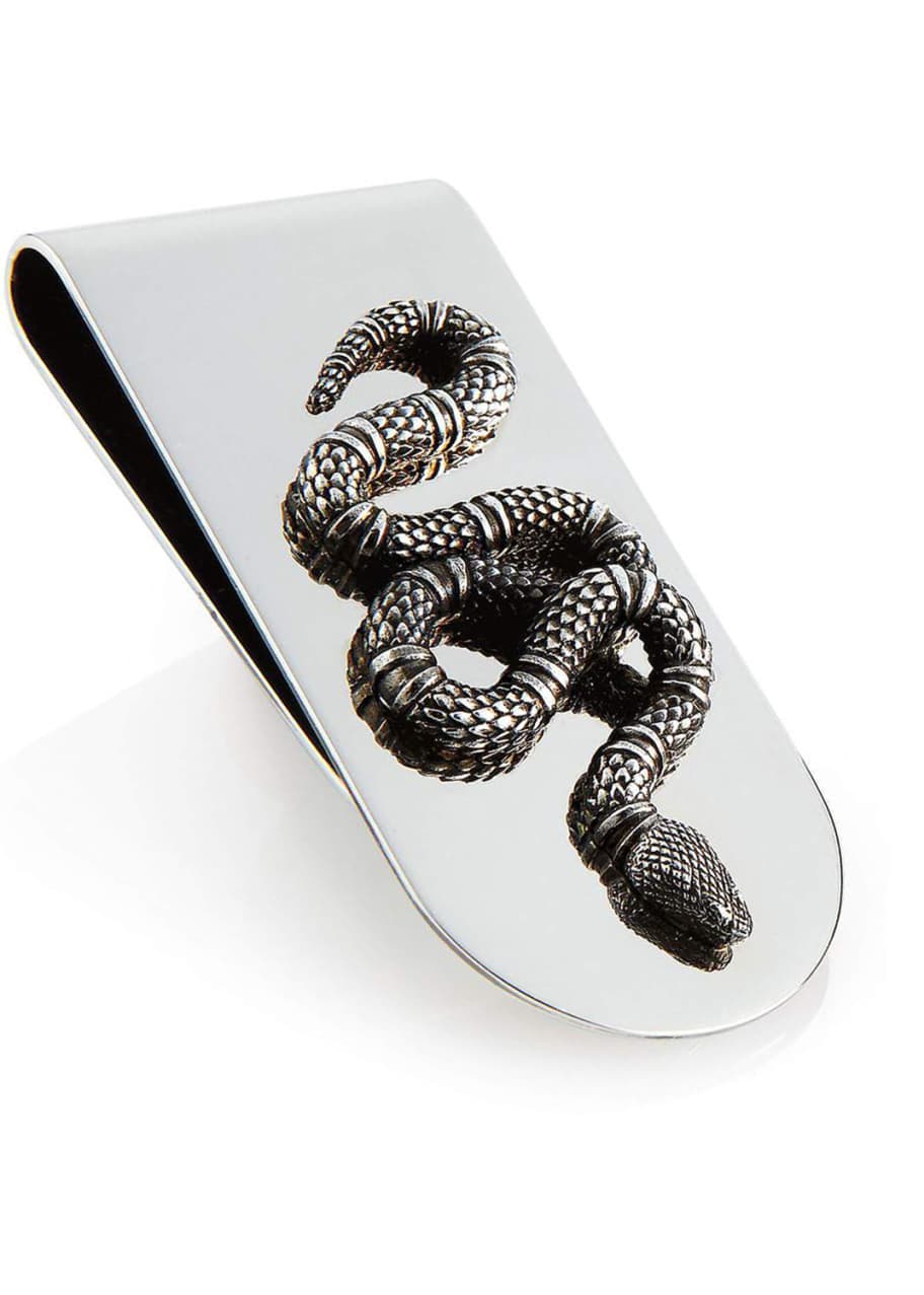 Gucci Snake-engraved Silver Money Clip in Metallic for Men