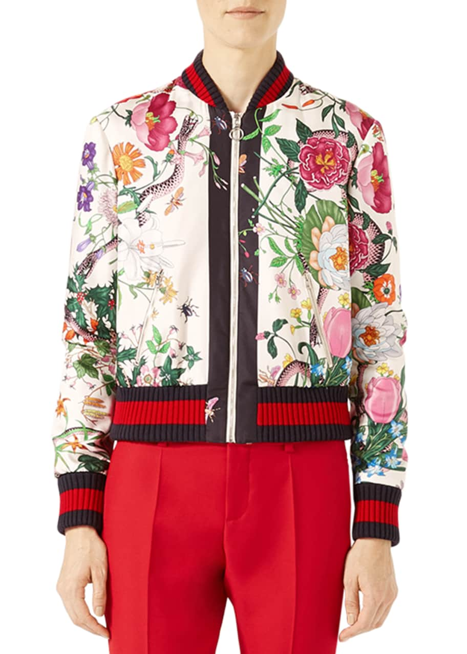 Gucci Floral Bloom Bomber Jacket Multi