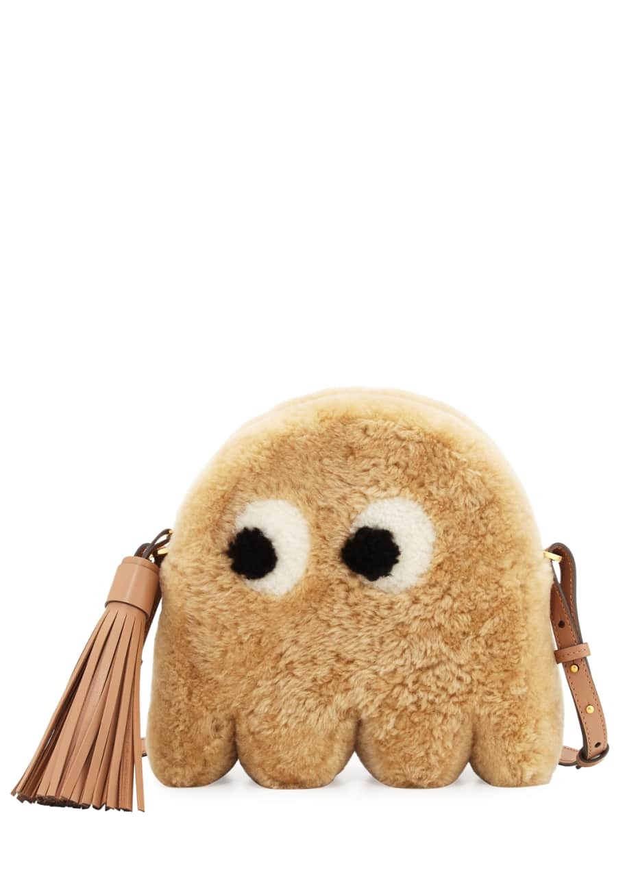 Anya Hindmarch Shearling Fur Ghost Crossbody Bag, Natural