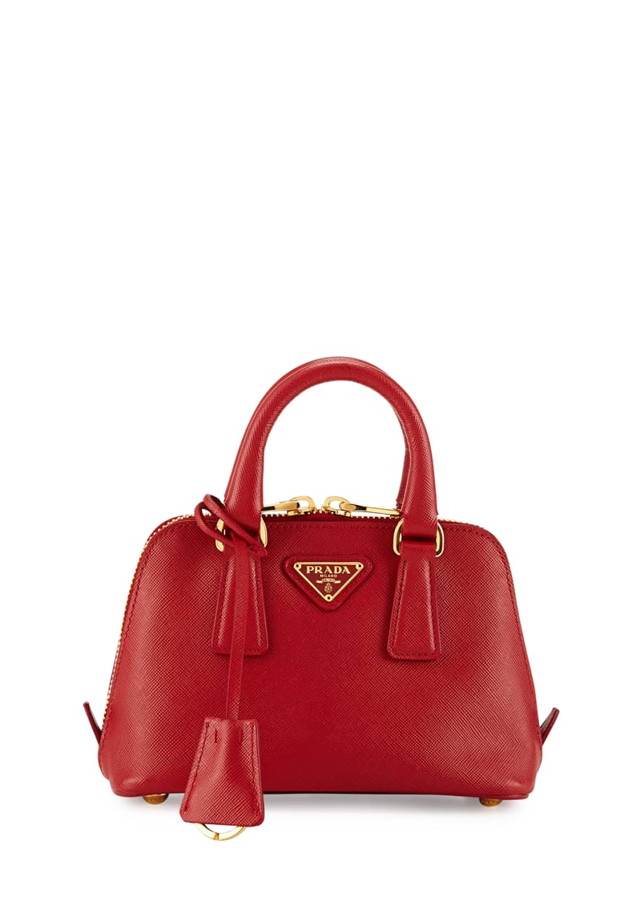 Prada Mini Saffiano Promenade Bag, Red (Fuoco) - Bergdorf Goodman