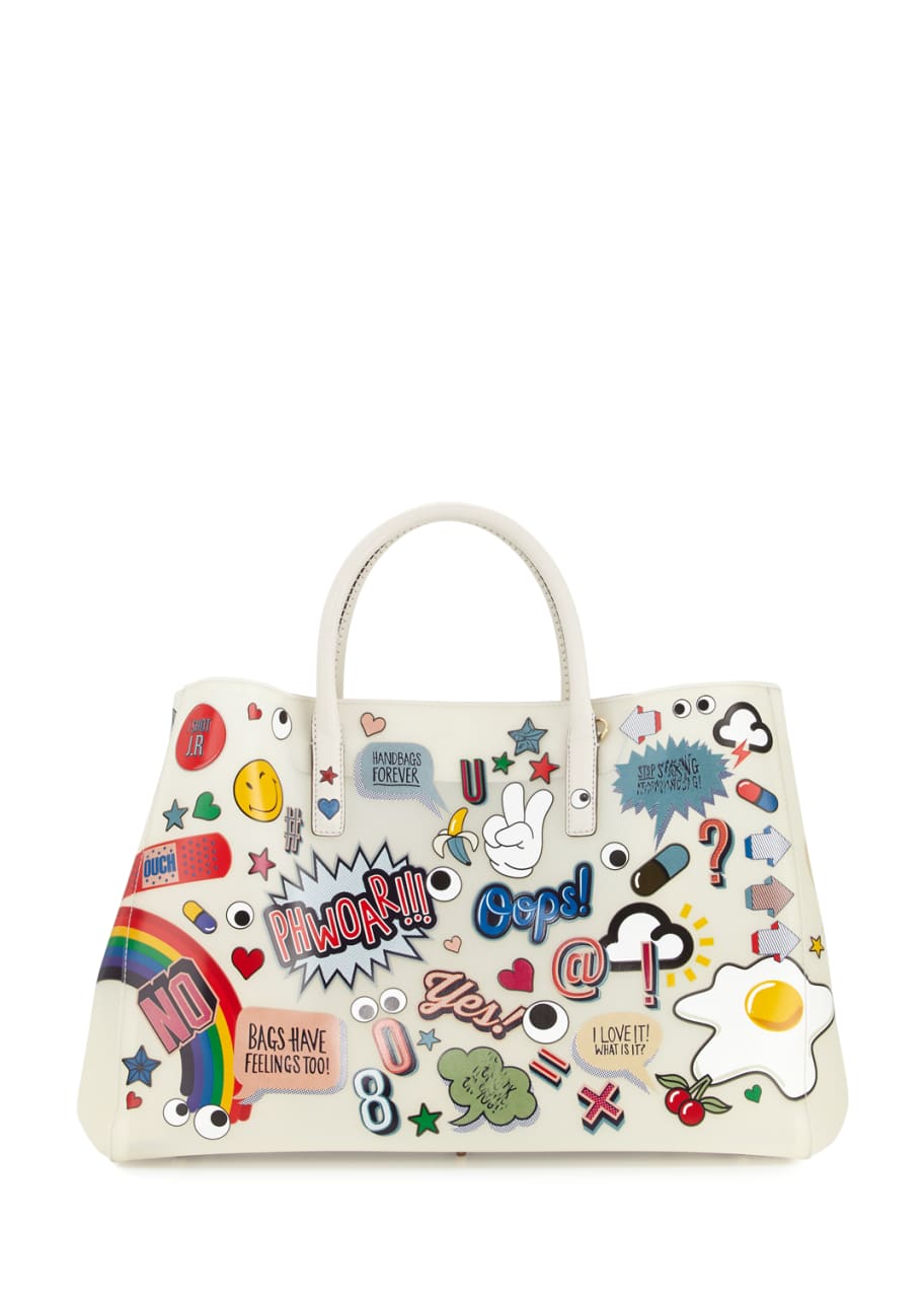 Anya Hindmarch Ebury Maxi All Over Wink Sticker Shopper Tote Bag