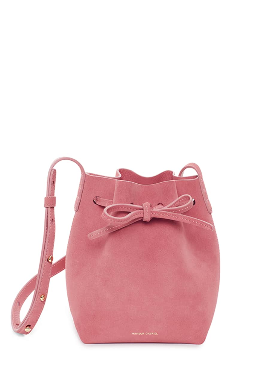 Mansur Gavriel Mini Mini Bucket Bag Camel/Light Pink Leather