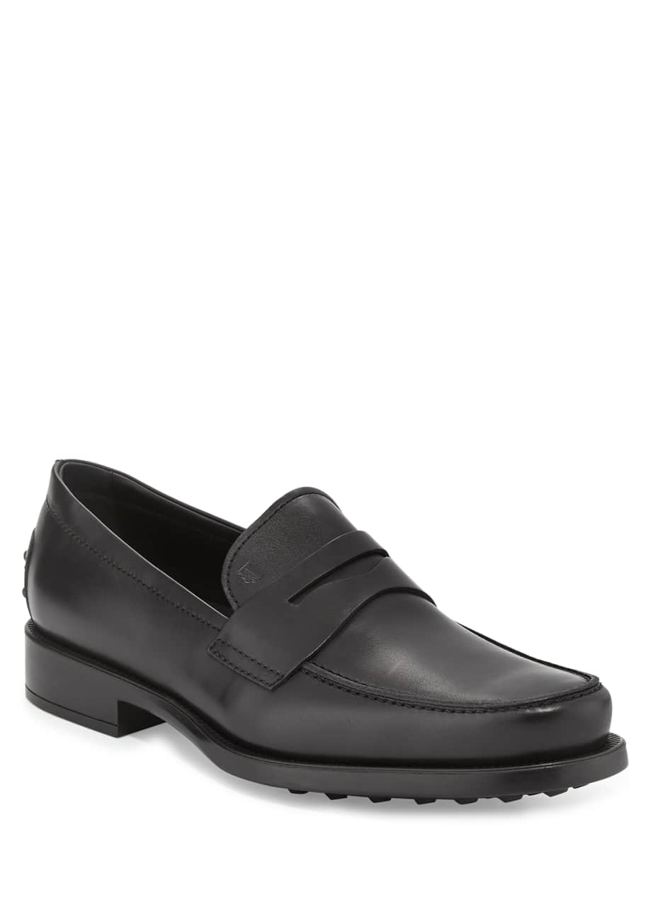 Tod's Boston Leather Penny Loafer, Black - Bergdorf Goodman
