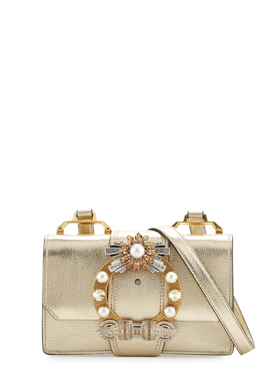 Miu Miu, Bags, Nwts Miu Miu Lady Madras Embellished Leather Shoulder Bag