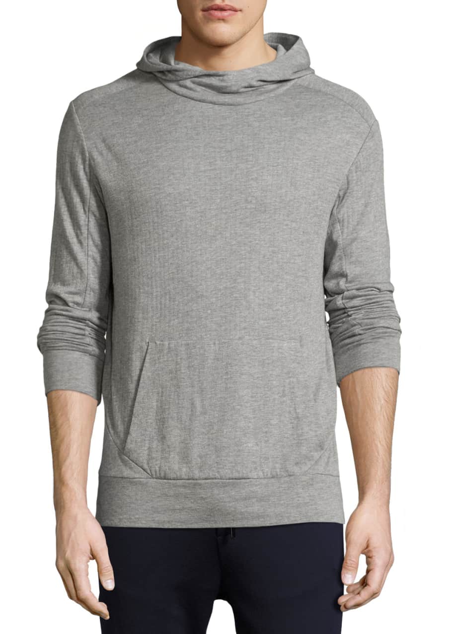 Ralph Lauren Ribbed Modal Pima Cotton Hoodie Gray Bergdorf Goodman